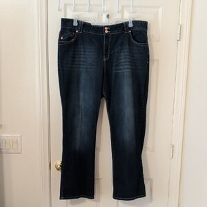 Lane Bryant Dark Wash Women's Boot Cut Jeans - Classic Blue